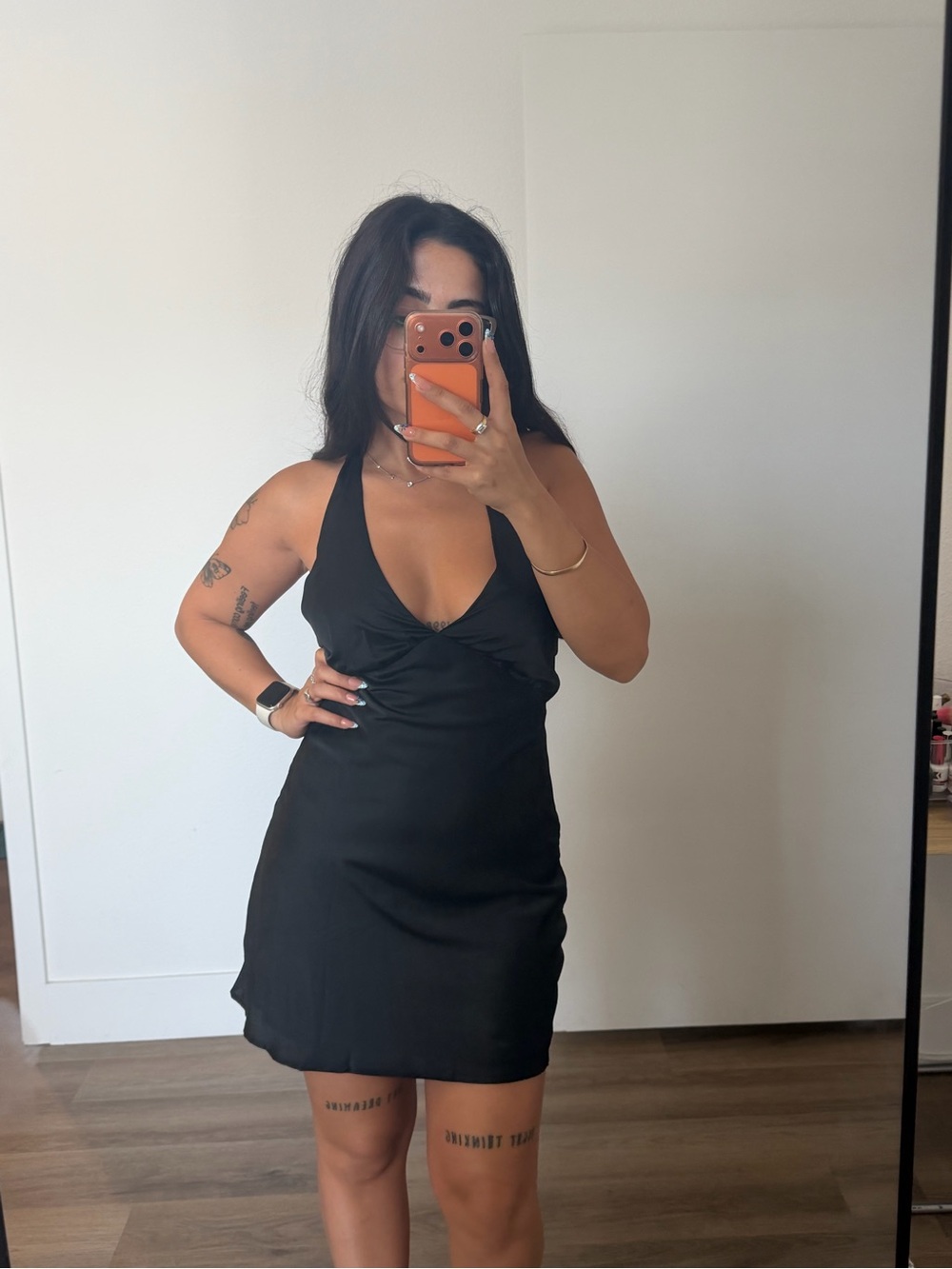 Peppermayo Black Halter Mini Dress s